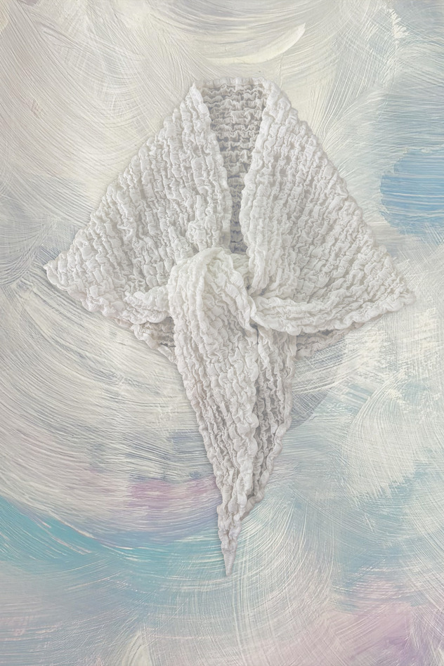 80.Shrink lace scarf 詳細画像 white 1