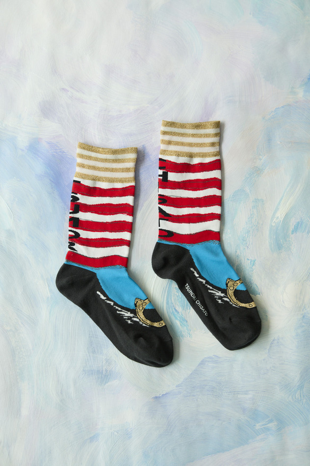 27.Logo stripe socks 詳細画像 red 2
