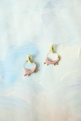 91.Mameneko hoop pierced earrings 詳細画像