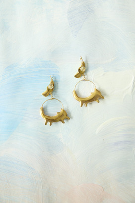 91.Mameneko hoop pierced earrings 詳細画像