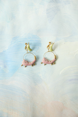 92.Mameneko hoop clip-on earrings 詳細画像