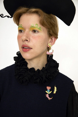 92.Mameneko hoop clip-on earrings 詳細画像