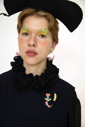 92.Mameneko hoop clip-on earrings 詳細画像
