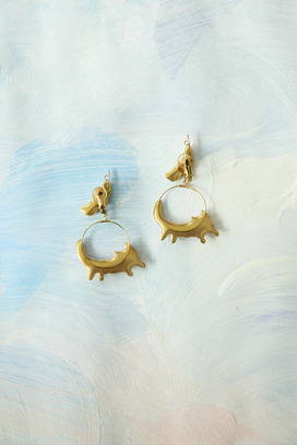 92.Mameneko hoop clip-on earrings 詳細画像