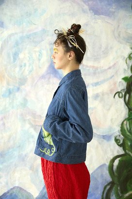 58.Print denim jacket 詳細画像