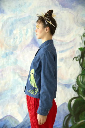 58.Print denim jacket 詳細画像