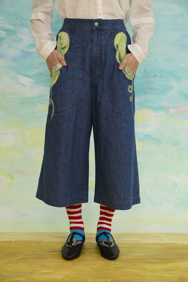 59.Print denim pants 詳細画像 blue 2
