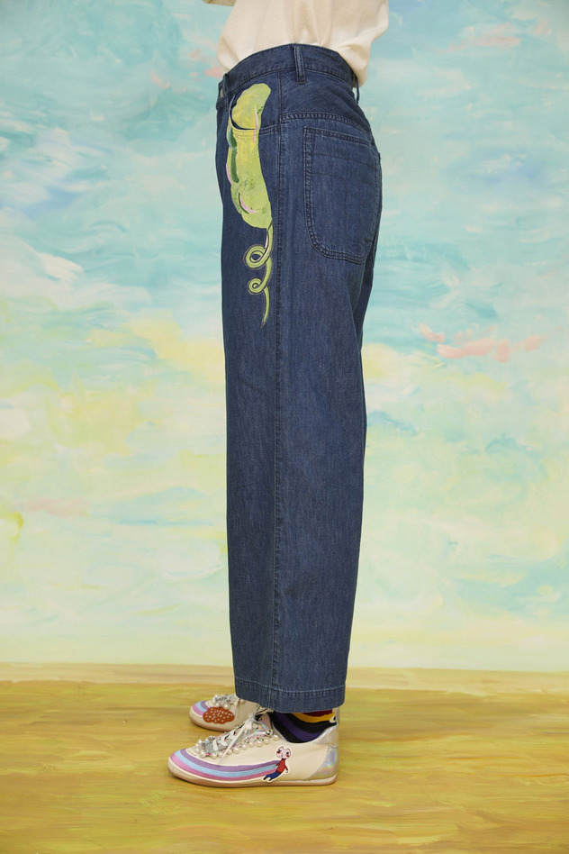 62.Print denim pants 詳細画像 blue 7