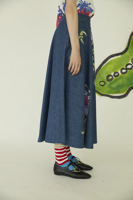 60.Print denim skirt 詳細画像