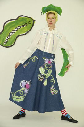 60.Print denim skirt 詳細画像