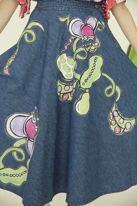 60.Print denim skirt 詳細画像