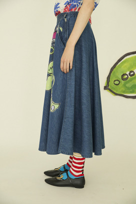 60.Print denim skirt 詳細画像