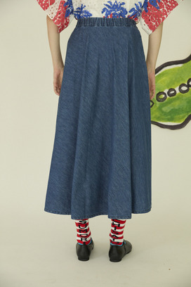 60.Print denim skirt 詳細画像