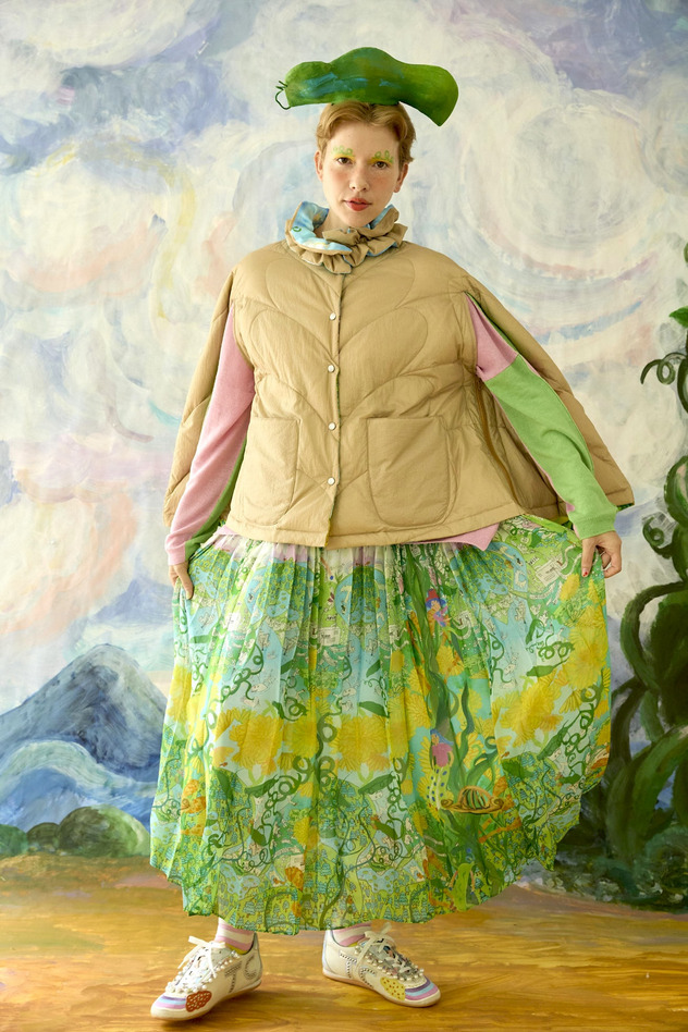 43.Born happy skirt 詳細画像 light blue &times; green 11