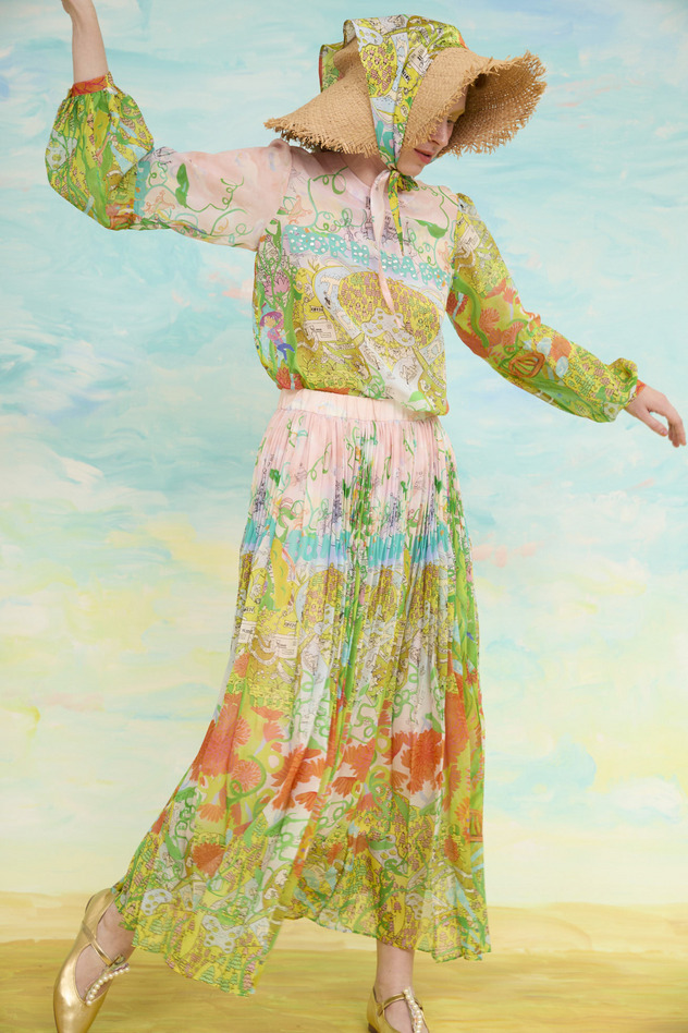 43.Born happy skirt 詳細画像 light blue &times; green 3