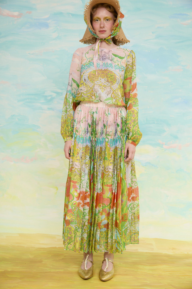 43.Born happy skirt 詳細画像 light blue &times; green 4