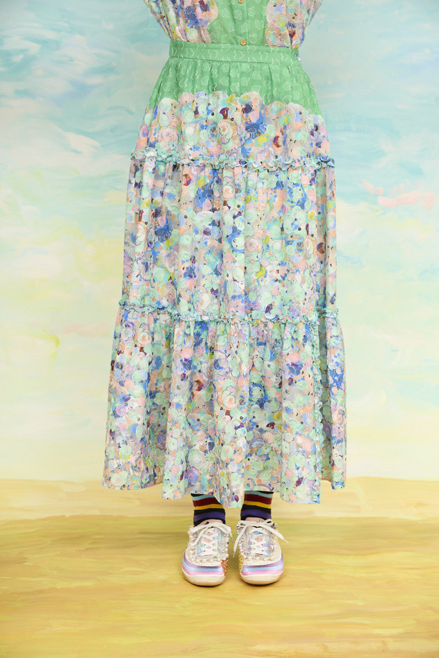 75.Floral dot skirt 詳細画像 mint multi 1
