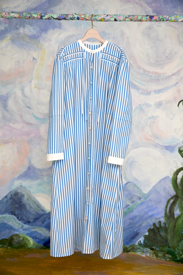 18.Happy stripe dress 詳細画像 blue 1