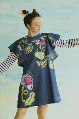 61.Print denim dress