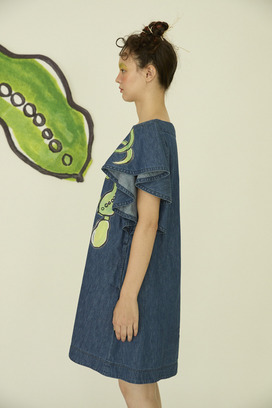 61.Print denim dress 詳細画像