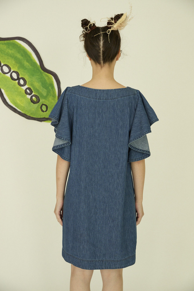 61.Print denim dress 詳細画像 blue 10