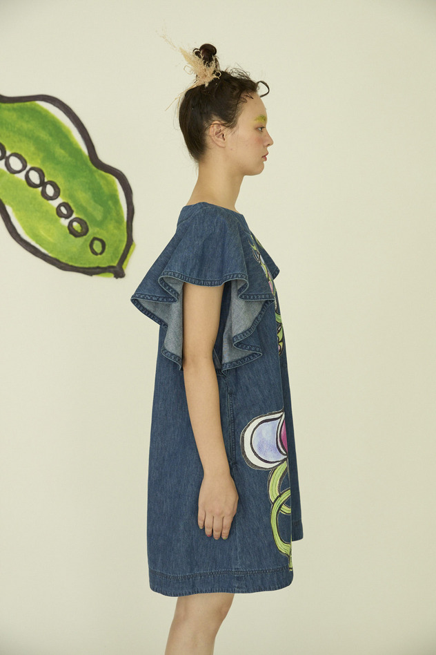 61.Print denim dress 詳細画像 blue 11