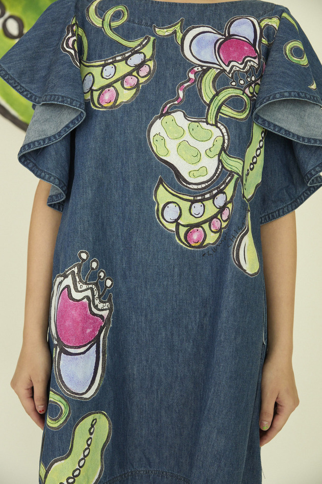 61.Print denim dress 詳細画像 blue 6