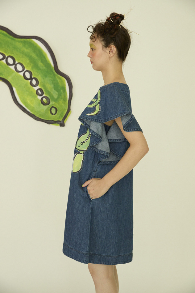 61.Print denim dress 詳細画像 blue 9
