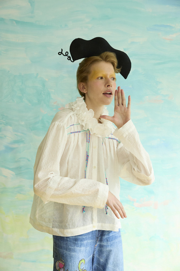 15.Shadow border blouse 詳細画像 off white 2