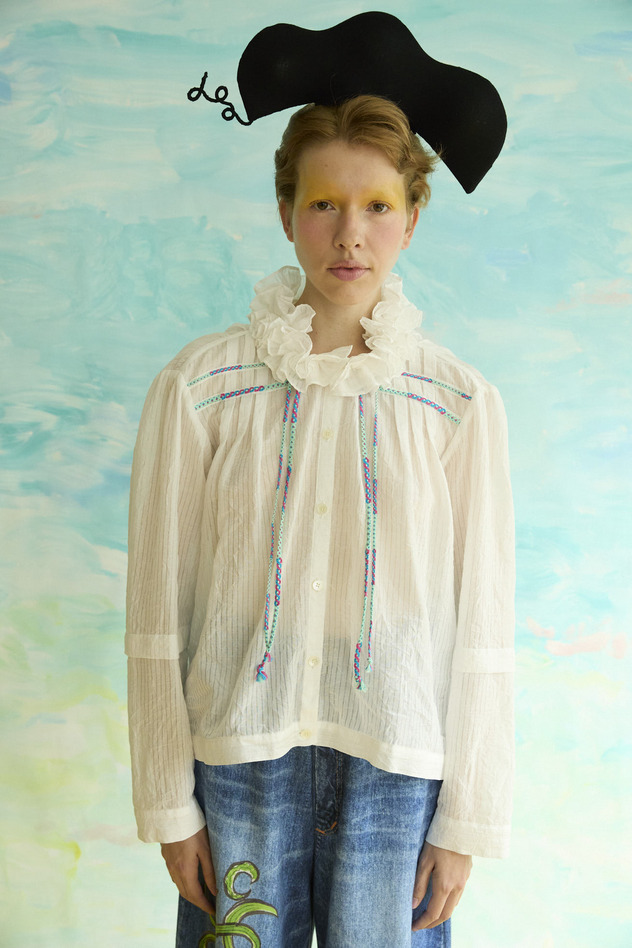 15.Shadow border blouse 詳細画像 off white 1