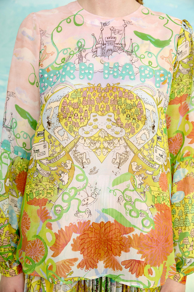 42.Born happy blouse 詳細画像 light blue &times; green 2