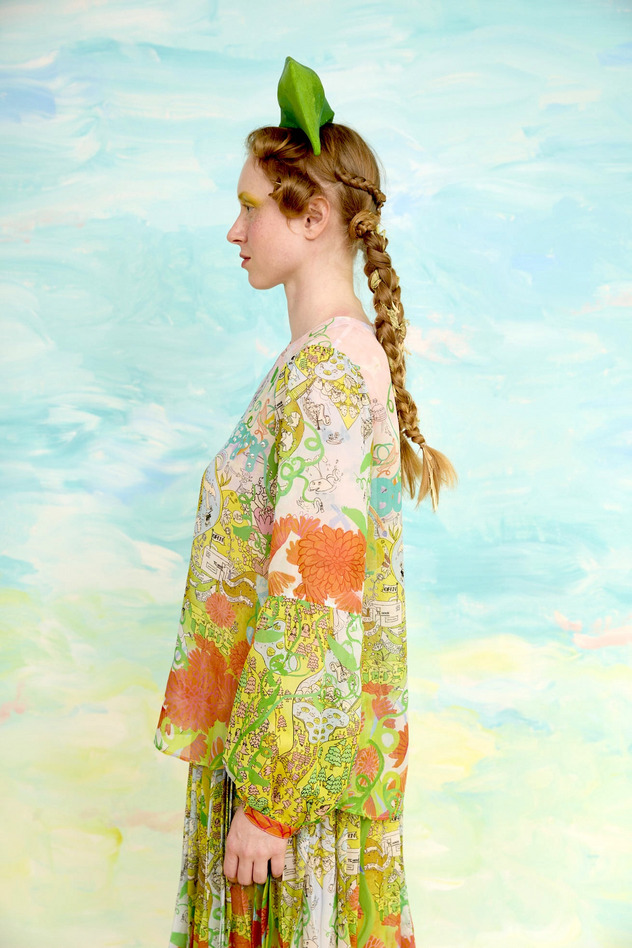 42.Born happy blouse 詳細画像 light blue &times; green 3
