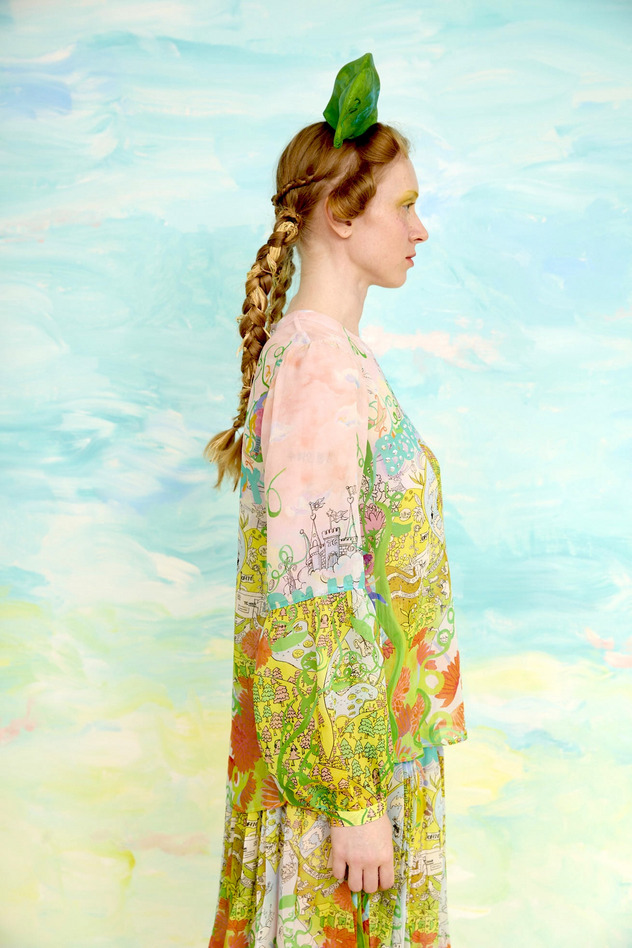 42.Born happy blouse 詳細画像 light blue &times; green 4