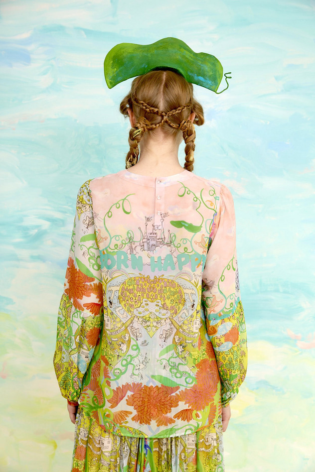 42.Born happy blouse 詳細画像 light blue &times; green 5