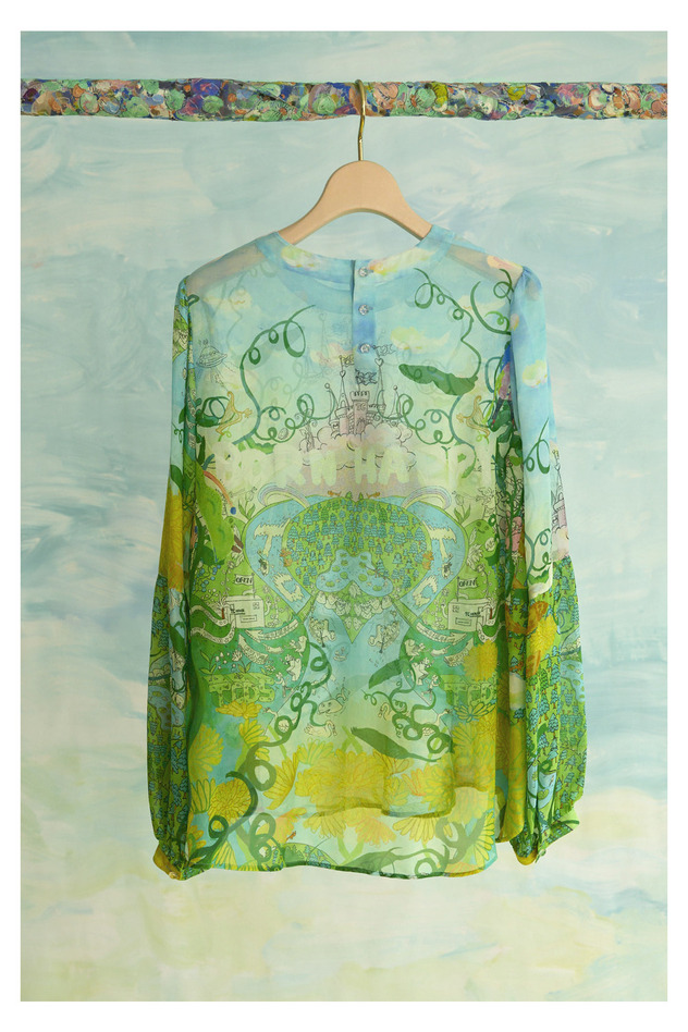 42.Born happy blouse 詳細画像 light blue &times; green 7