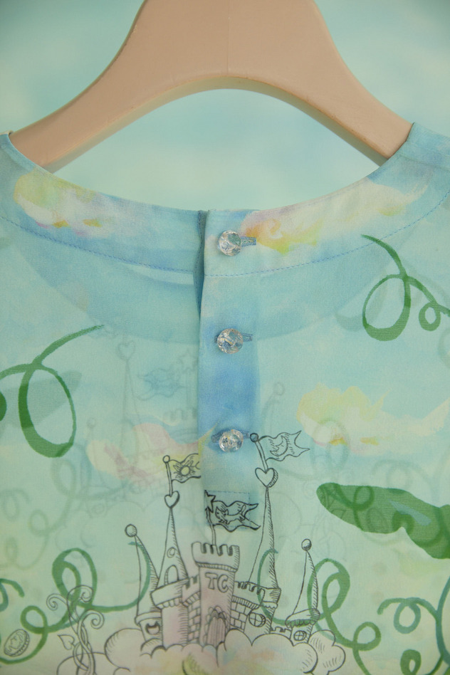 42.Born happy blouse 詳細画像 light blue &times; green 9