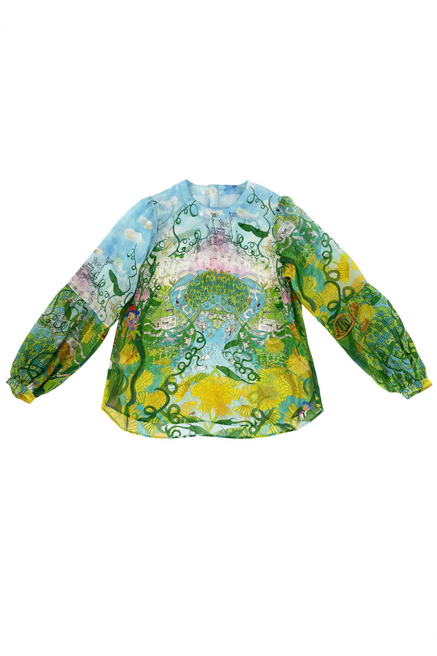 42.Born happy blouse 詳細画像 light blue &times; green 1