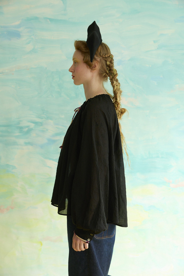 16.Shadow border blouse 詳細画像 off white 3