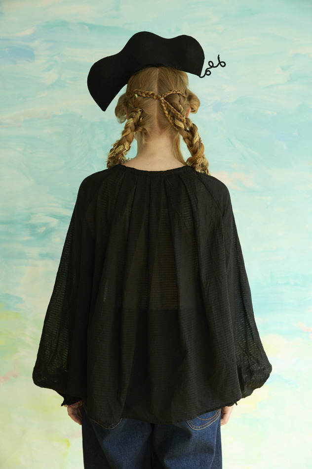 16.Shadow border blouse 詳細画像 off white 4