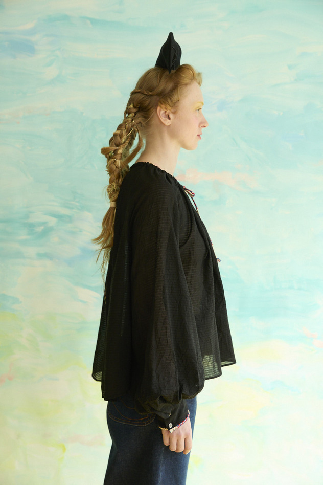 16.Shadow border blouse 詳細画像 off white 5