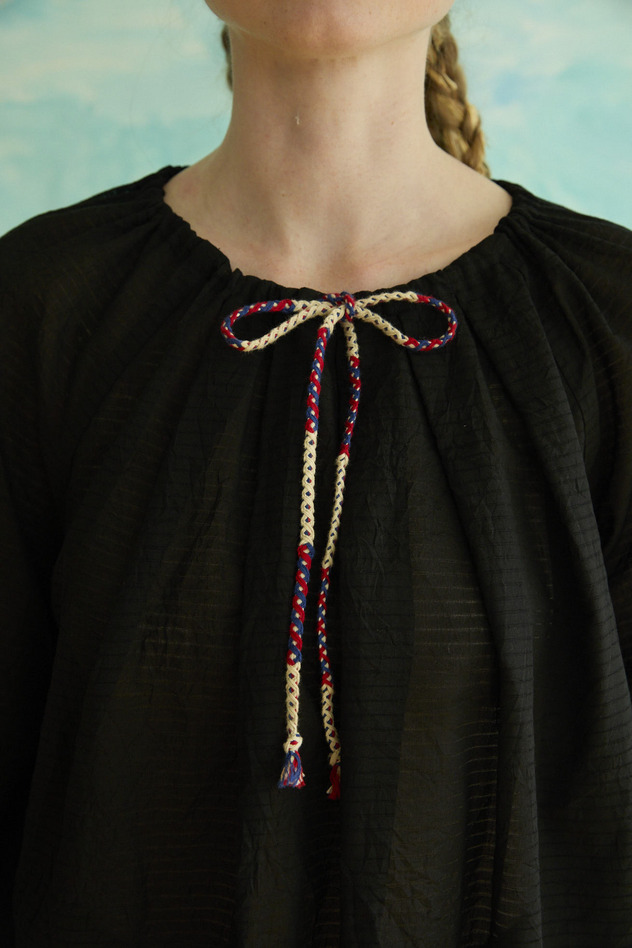 16.Shadow border blouse 詳細画像 black 2