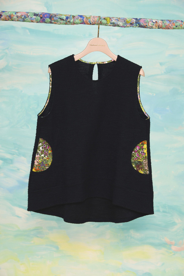 8.Slab tweed sleeveless tops 詳細画像 white 11