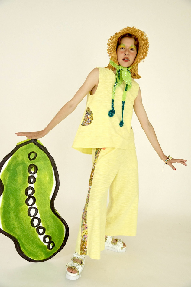 8.Slab tweed sleeveless tops 詳細画像 white 15