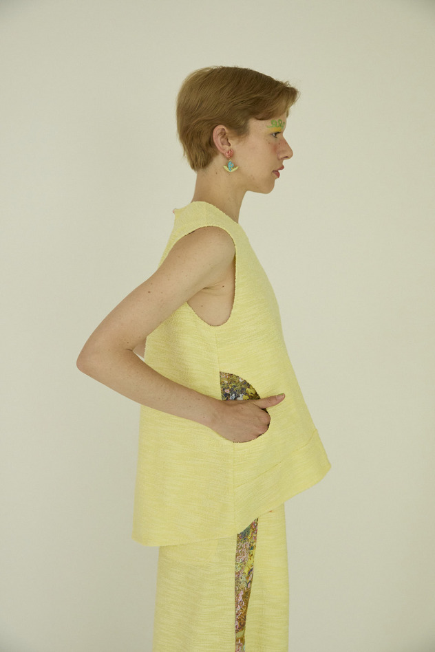 8.Slab tweed sleeveless tops 詳細画像 white 7