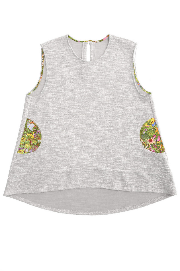 8.Slab tweed sleeveless tops 詳細画像 white 1