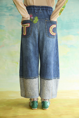 63.Bean denim print pants 詳細画像
