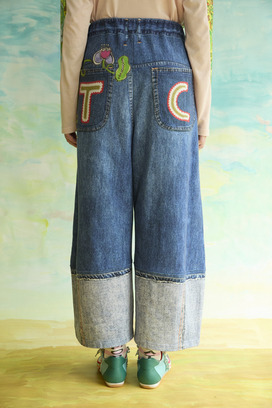 63.Bean denim print pants 詳細画像
