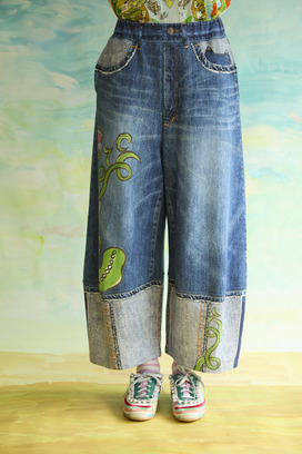 63.Bean denim print pants 詳細画像