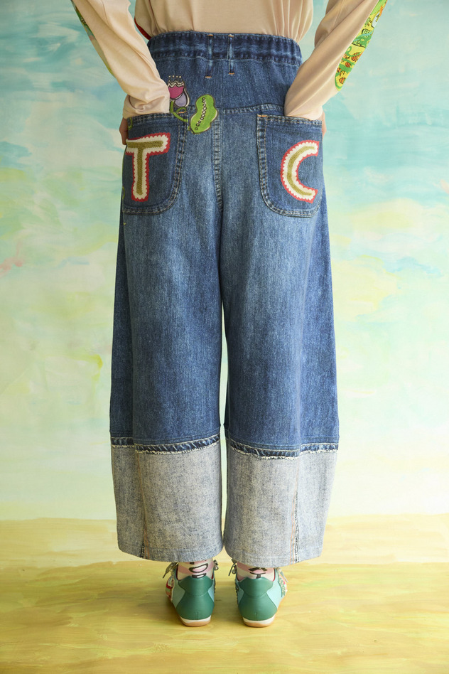 63.Bean denim print pants 詳細画像 blue 11