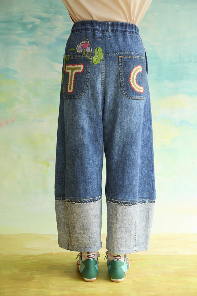 63.Bean denim print pants 詳細画像 blue 12